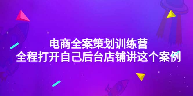 电商全案策划训练营：全程打开自己后台店铺讲这个案例（9节课时）网创吧-网创项目资源站-副业项目-创业项目-搞钱项目八百网赚
