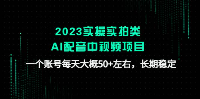 2023实操实拍类AI配音中视频项目，一个账号每天大概50+左右，长期稳定网创吧-网创项目资源站-副业项目-创业项目-搞钱项目八百网赚