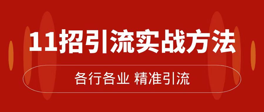 精准引流术：11招引流实战方法，让你私域流量加到爆（11节课完整版）网创吧-网创项目资源站-副业项目-创业项目-搞钱项目八百网赚