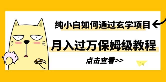 纯小白如何通过玄学项目月入过万保姆级教程网创吧-网创项目资源站-副业项目-创业项目-搞钱项目八百网赚