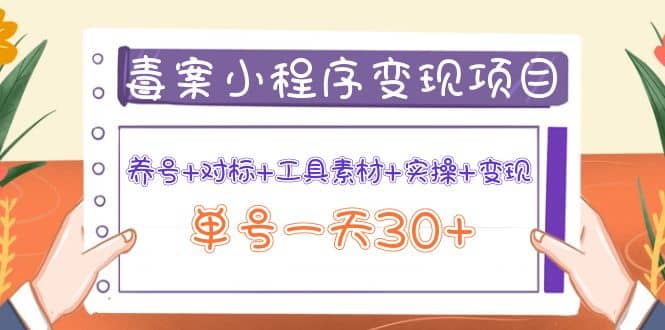 毒案小程序变现项目：养号+对标+工具素材+实操+变现网创吧-网创项目资源站-副业项目-创业项目-搞钱项目八百网赚