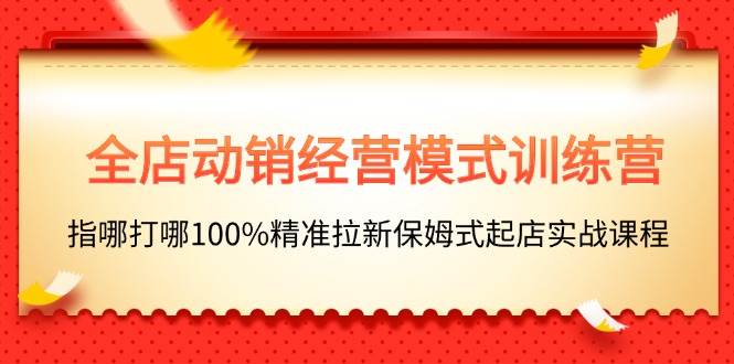 全店动销-经营模式训练营，指哪打哪100%精准拉新保姆式起店实战课程网创吧-网创项目资源站-副业项目-创业项目-搞钱项目八百网赚
