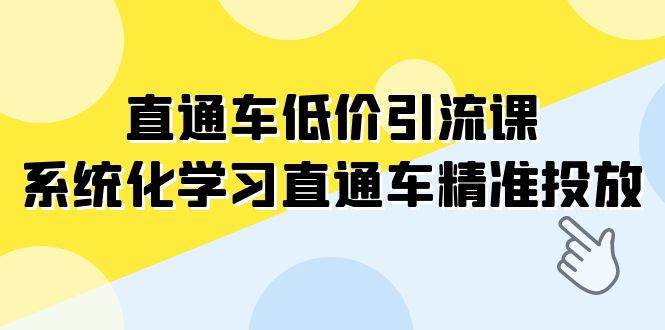 直通车-低价引流课，系统化学习直通车精准投放（14节课）网创吧-网创项目资源站-副业项目-创业项目-搞钱项目八百网赚