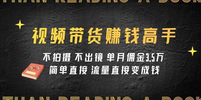 视频带货赚钱高手课程：不拍摄 不出镜 单月佣金3.5w 简单直接 流量直接变钱网创吧-网创项目资源站-副业项目-创业项目-搞钱项目八百网赚