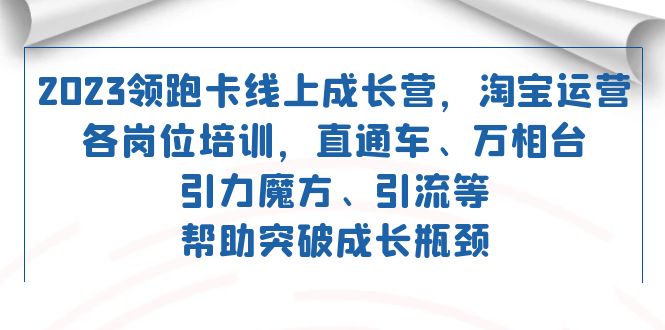 2023领跑·卡 线上成长营 淘宝运营各岗位培训 直通车 万相台 引力魔方 引流网创吧-网创项目资源站-副业项目-创业项目-搞钱项目八百网赚