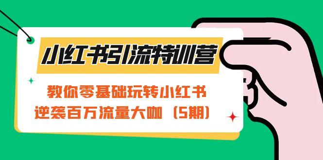 小红书引流特训营-第5期：教你零基础玩转小红书，逆袭百万流量大咖网创吧-网创项目资源站-副业项目-创业项目-搞钱项目八百网赚