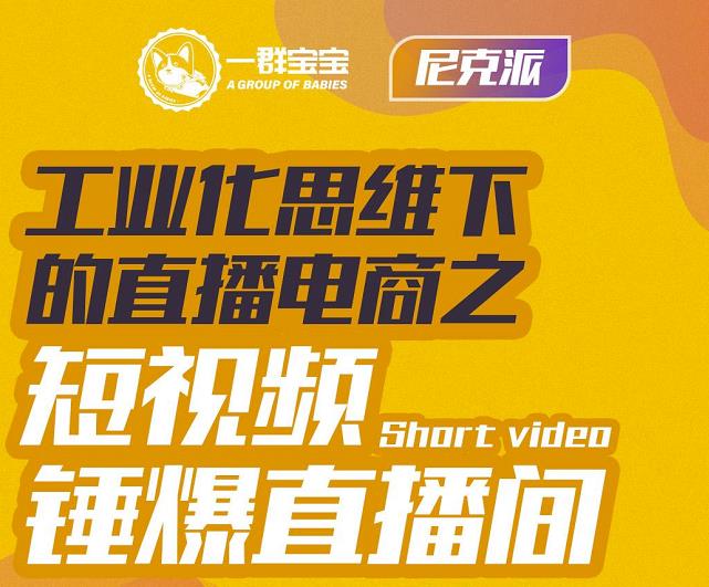 尼克派·工业化思维下的直播电商之短视频锤爆直播间，听话照做执行爆单网创吧-网创项目资源站-副业项目-创业项目-搞钱项目八百网赚