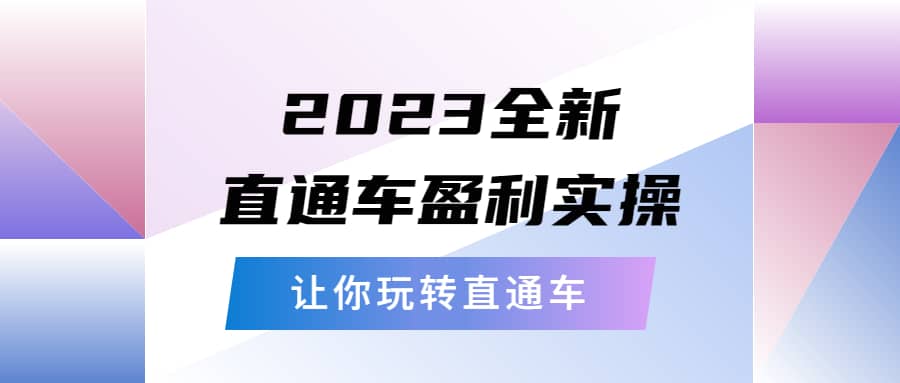 2023全新直通车·盈利实操：从底层，策略到搭建，让你玩转直通车网创吧-网创项目资源站-副业项目-创业项目-搞钱项目八百网赚
