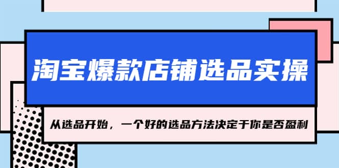 淘宝爆款店铺选品实操，2023从选品开始，一个好的选品方法决定于你是否盈利网创吧-网创项目资源站-副业项目-创业项目-搞钱项目八百网赚