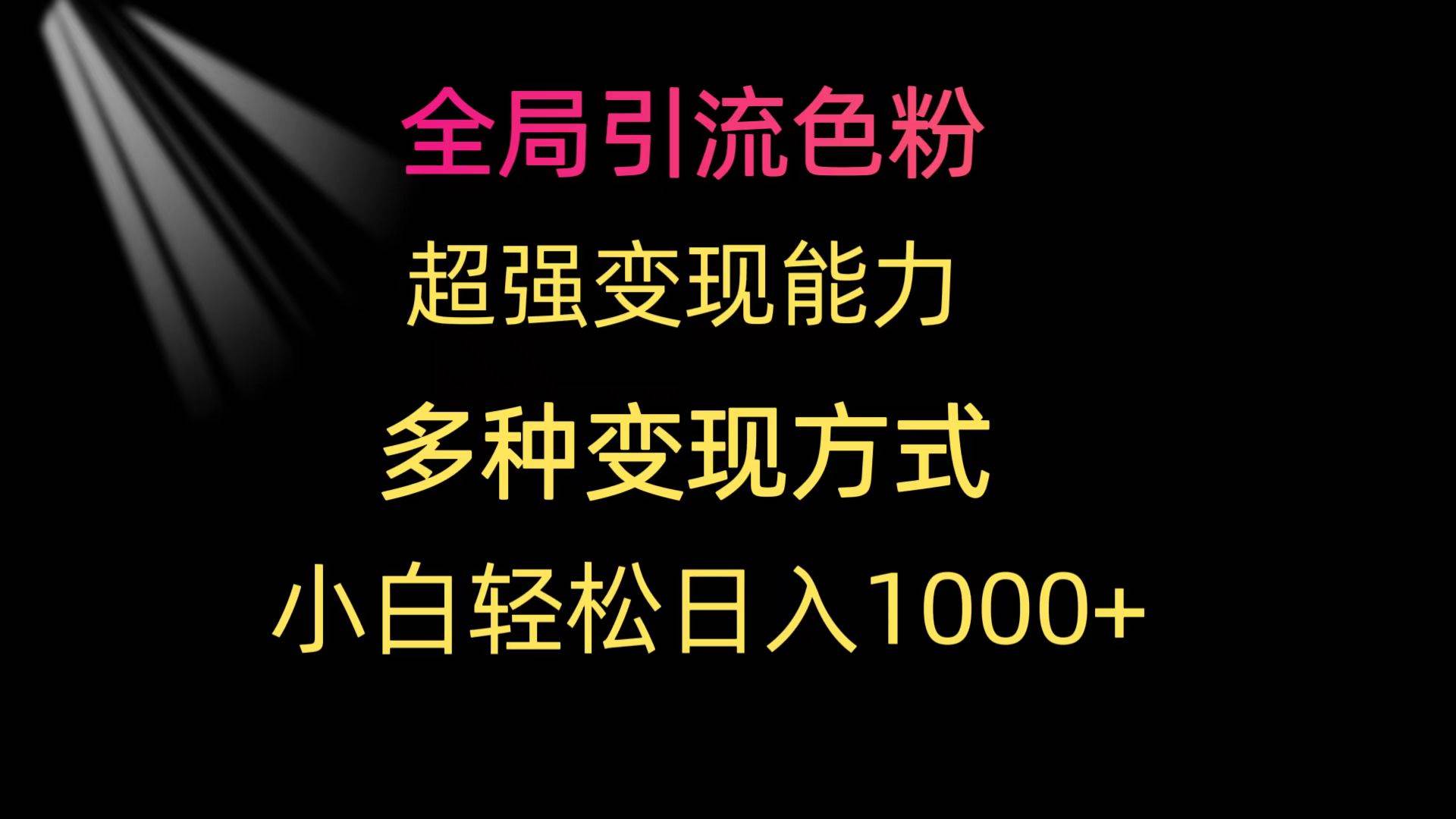 全局引流色粉 超强变现能力 多种变现方式 小白轻松日入1000+网创吧-网创项目资源站-副业项目-创业项目-搞钱项目八百网赚