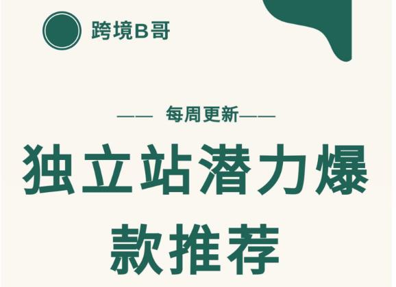 【跨境B哥】独立站潜力爆款选品推荐，测款出单率高达百分之80（每周更新）网创吧-网创项目资源站-副业项目-创业项目-搞钱项目八百网赚