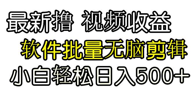 发视频撸收益，软件无脑批量剪辑，第一天发第二天就有钱网创吧-网创项目资源站-副业项目-创业项目-搞钱项目八百网赚