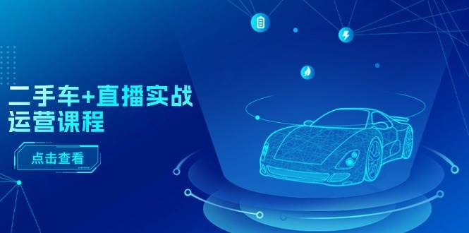 二手车+直播实战运营课程：直播推荐/短视频推荐/千川投放/直播全流程网创吧-网创项目资源站-副业项目-创业项目-搞钱项目八百网赚
