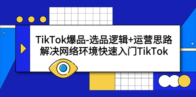 TikTok爆品-选品逻辑+运营思路：解决网络环境快速入门TikTok网创吧-网创项目资源站-副业项目-创业项目-搞钱项目八百网赚