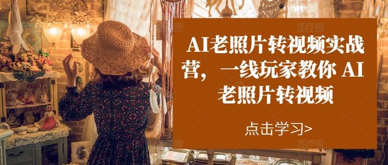 AI老照片转视频实操训练营，一线玩家教你AI老照片转视频网创吧-网创项目资源站-副业项目-创业项目-搞钱项目八百网赚