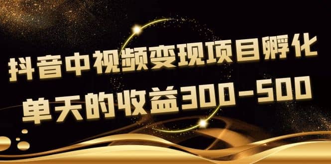 黄岛主《抖音中视频变现项目孵化》单天的收益300-500 操作简单粗暴网创吧-网创项目资源站-副业项目-创业项目-搞钱项目八百网赚