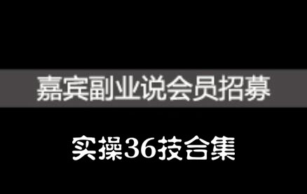 嘉宾副业说实操36技合集，价值1380元网创吧-网创项目资源站-副业项目-创业项目-搞钱项目八百网赚