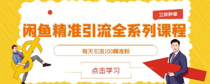 闲鱼精准引流全系列课程，每天引流100精准粉【视频课程】网创吧-网创项目资源站-副业项目-创业项目-搞钱项目八百网赚