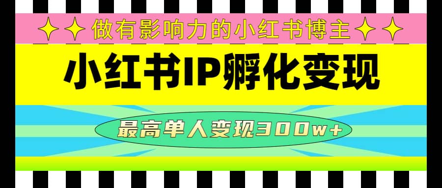 某收费培训-小红书IP孵化变现：做有影响力的小红书博主网创吧-网创项目资源站-副业项目-创业项目-搞钱项目八百网赚