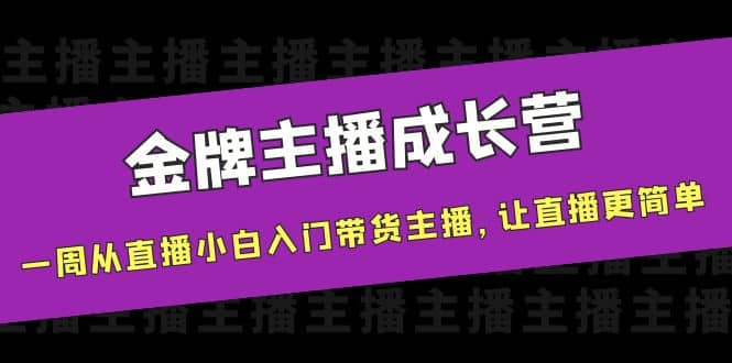 金牌主播成长营，一周从直播小白入门带货主播，让直播更简单网创吧-网创项目资源站-副业项目-创业项目-搞钱项目八百网赚