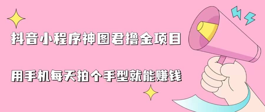 抖音小程序神图君撸金项目，用手机每天拍个手型挂载一下小程序就能赚钱网创吧-网创项目资源站-副业项目-创业项目-搞钱项目八百网赚