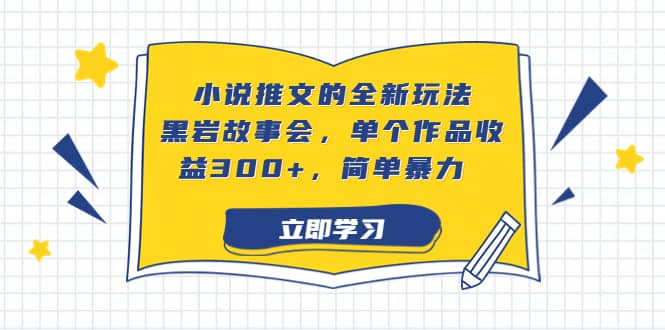 小说推文的全新玩法，黑岩故事会，单个作品收益300+，简单暴力网创吧-网创项目资源站-副业项目-创业项目-搞钱项目八百网赚