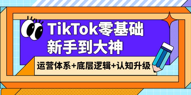 TikTok零基础新手到大神：运营体系+底层逻辑+认知升级（9节系列课）网创吧-网创项目资源站-副业项目-创业项目-搞钱项目八百网赚