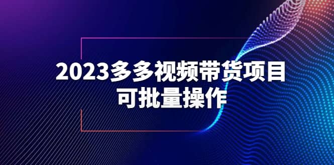 2023多多视频带货项目，可批量操作【保姆级教学】网创吧-网创项目资源站-副业项目-创业项目-搞钱项目八百网赚