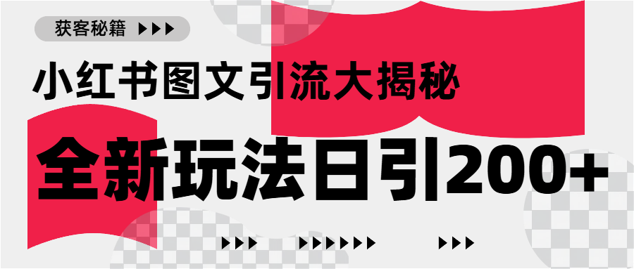 小红书图文引流，只需一张图片即可撬动百万流量，日引200+创业粉网创吧-网创项目资源站-副业项目-创业项目-搞钱项目八百网赚