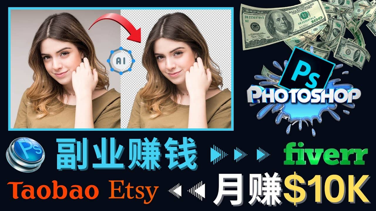 掌握PS修图技能，月赚5000美元以上 – 利用Adobe Photoshop赚钱的3种途径网创吧-网创项目资源站-副业项目-创业项目-搞钱项目八百网赚