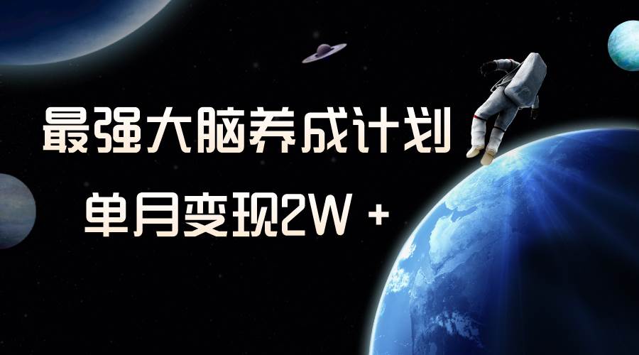 冷门虚拟项目，最强大脑养成计划，一个月变现2W＋网创吧-网创项目资源站-副业项目-创业项目-搞钱项目八百网赚