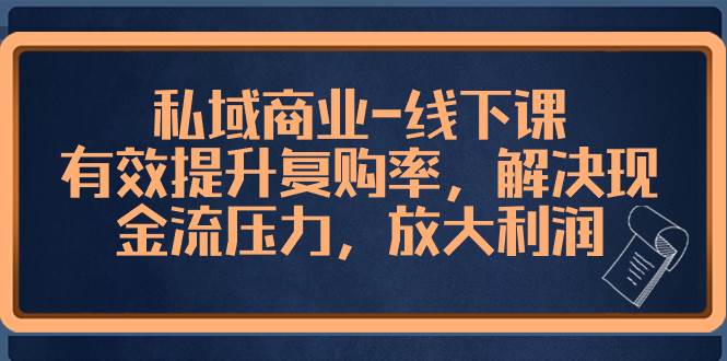 私域商业-线下课，有效提升复购率，解决现金流压力，放大利润网创吧-网创项目资源站-副业项目-创业项目-搞钱项目八百网赚