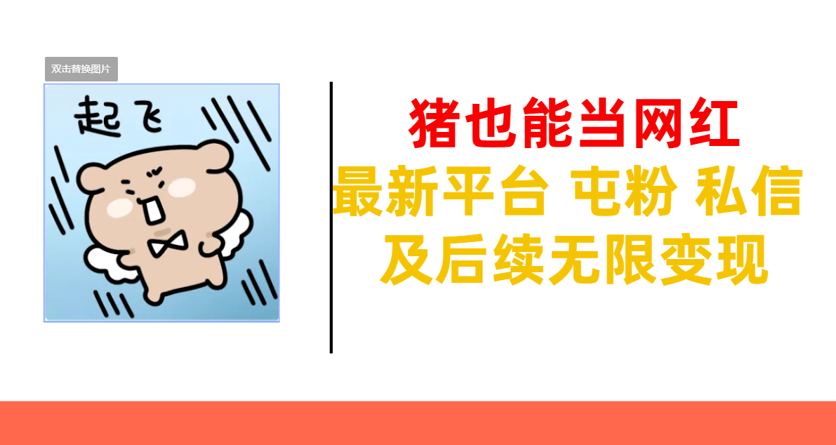 猪也能当网红-最新平台 屯粉 交流 私信 及后续无限变现网创吧-网创项目资源站-副业项目-创业项目-搞钱项目八百网赚