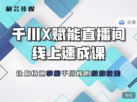 枫芸传媒-线上千川提升课，提升千川认知，提升千川投放效果网创吧-网创项目资源站-副业项目-创业项目-搞钱项目八百网赚