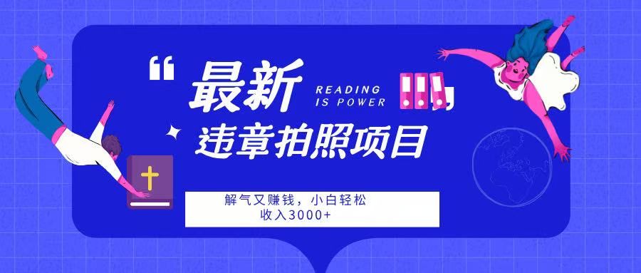 最新违章拍照项目，解气又赚钱，随手一拍，轻松收入3000网创吧-网创项目资源站-副业项目-创业项目-搞钱项目八百网赚
