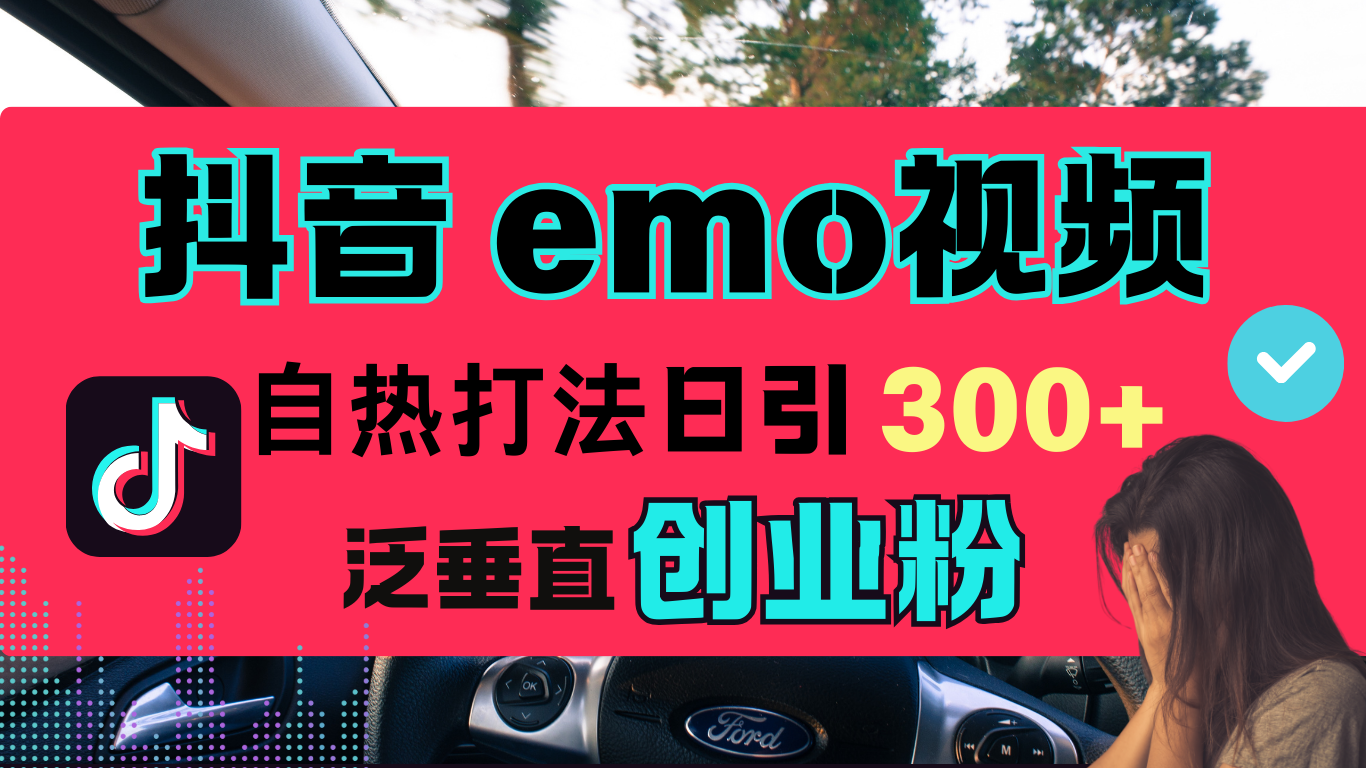 抖音“EMO视频”自热流打法，日引300+泛垂直创业粉网创吧-网创项目资源站-副业项目-创业项目-搞钱项目八百网赚