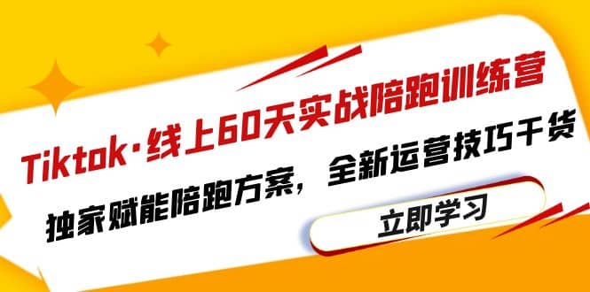 Tiktok·线上60天实战陪跑训练营，独家赋能陪跑方案，全新运营技巧干货网创吧-网创项目资源站-副业项目-创业项目-搞钱项目八百网赚