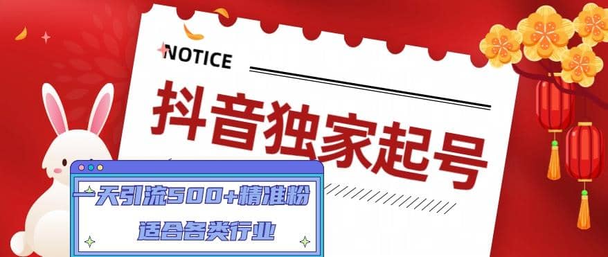 抖音独家起号，适合各类行业（9节视频课）网创吧-网创项目资源站-副业项目-创业项目-搞钱项目八百网赚