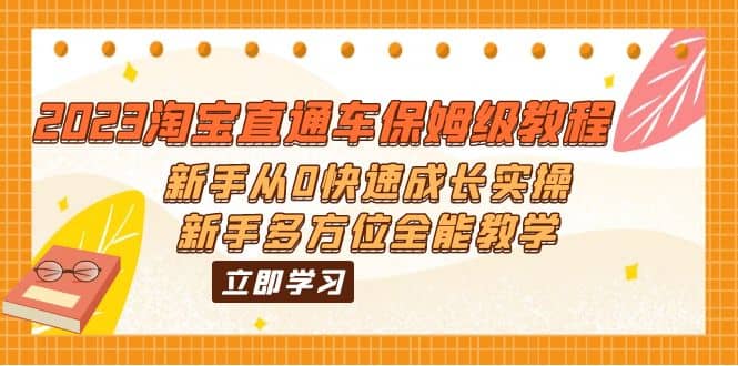 2023淘宝直通车保姆级教程：新手从0快速成长实操，新手多方位全能教学网创吧-网创项目资源站-副业项目-创业项目-搞钱项目八百网赚