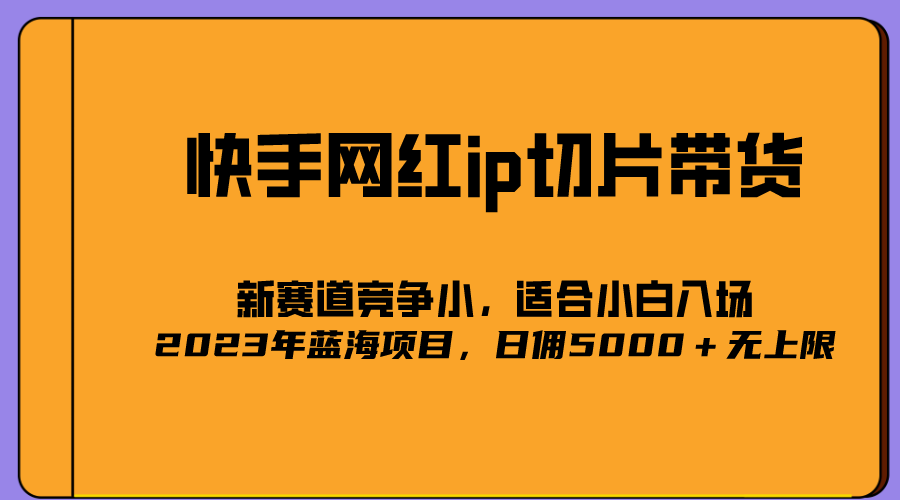 2023爆火的快手网红IP切片，号称日佣5000＋的蓝海项目，二驴的独家授权网创吧-网创项目资源站-副业项目-创业项目-搞钱项目八百网赚