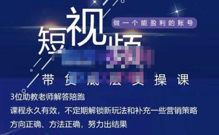 吴Sir·短视频带货底层实操课，教你如何选爆品、了解获短视频流量密码，正确起号网创吧-网创项目资源站-副业项目-创业项目-搞钱项目八百网赚