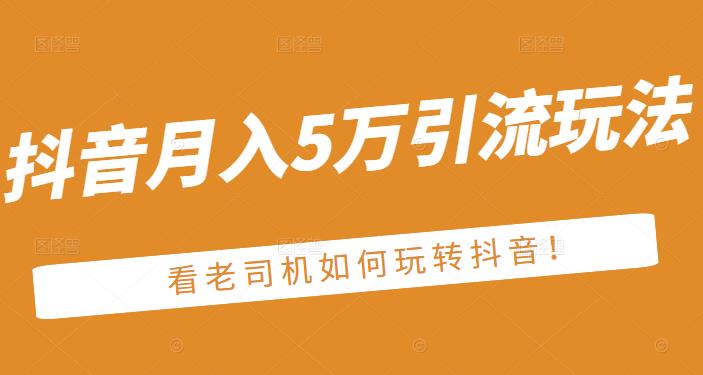 老古董·抖音月入5万引流玩法，看看老司机如何玩转抖音(附赠：抖音另类引流思路)网创吧-网创项目资源站-副业项目-创业项目-搞钱项目八百网赚