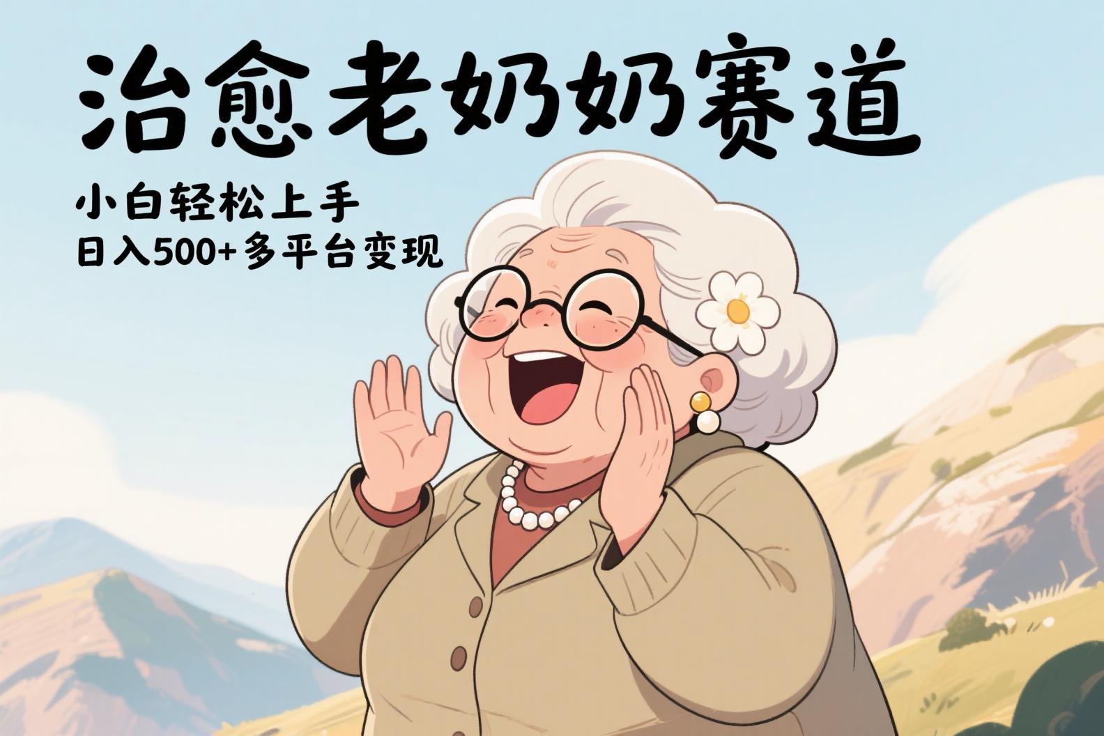 视频号治愈老奶奶赛道，小白轻松上手，日入500+多平台变现网创吧-网创项目资源站-副业项目-创业项目-搞钱项目八百网赚