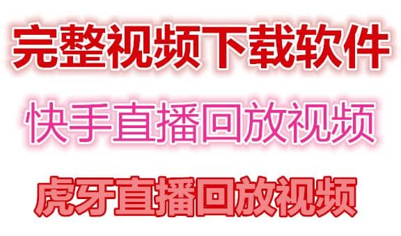 快手直播回放视频/虎牙直播回放视频完整下载(电脑软件+视频教程)网创吧-网创项目资源站-副业项目-创业项目-搞钱项目八百网赚