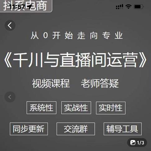 阳光·千川与直播间运营从0开始走向专业，93节完整版网创吧-网创项目资源站-副业项目-创业项目-搞钱项目八百网赚
