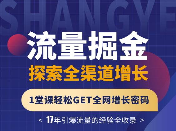 张琦流量掘金探索全渠道增长，1堂课轻松GET全网增长密码网创吧-网创项目资源站-副业项目-创业项目-搞钱项目八百网赚