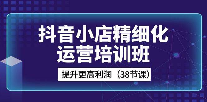 抖音小店-精细化运营培训班，提升更高利润（38节课）网创吧-网创项目资源站-副业项目-创业项目-搞钱项目八百网赚