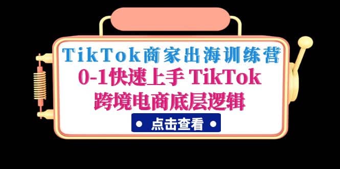 TikTok商家出海训练营：0-1快速上手 TikTok跨境电商底层逻辑(无水印)网创吧-网创项目资源站-副业项目-创业项目-搞钱项目八百网赚