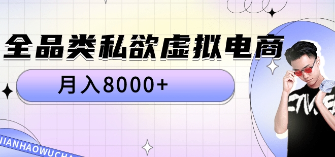 全品类私域虚拟电商，月入8000+网创吧-网创项目资源站-副业项目-创业项目-搞钱项目八百网赚