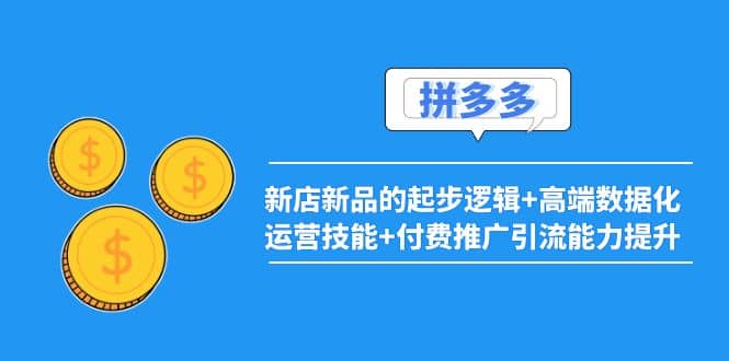 2022拼多多：新店新品的起步逻辑+高端数据化运营技能+付费推广引流能力提升网创吧-网创项目资源站-副业项目-创业项目-搞钱项目八百网赚